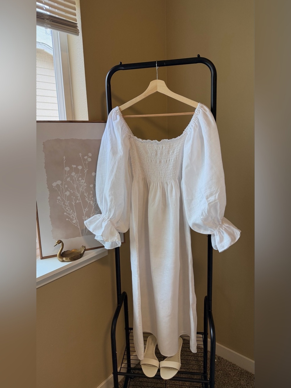 Sleeper Atlanta Linen Dress in White
